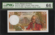 FRANCE. Banque de France. 10 Francs, 1967-71. P-147c. PMG Choice Uncirculated 64 EPQ.

Estimate: $50.00-$100.00