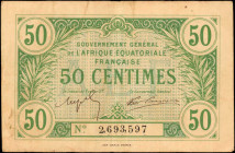 FRENCH EQUATORIAL AFRICA. Government General de L'Afrique Equatoriale Francaise. 50 Centimes, ND. P-1. Very Fine.

Toning is noticed, along with spott...