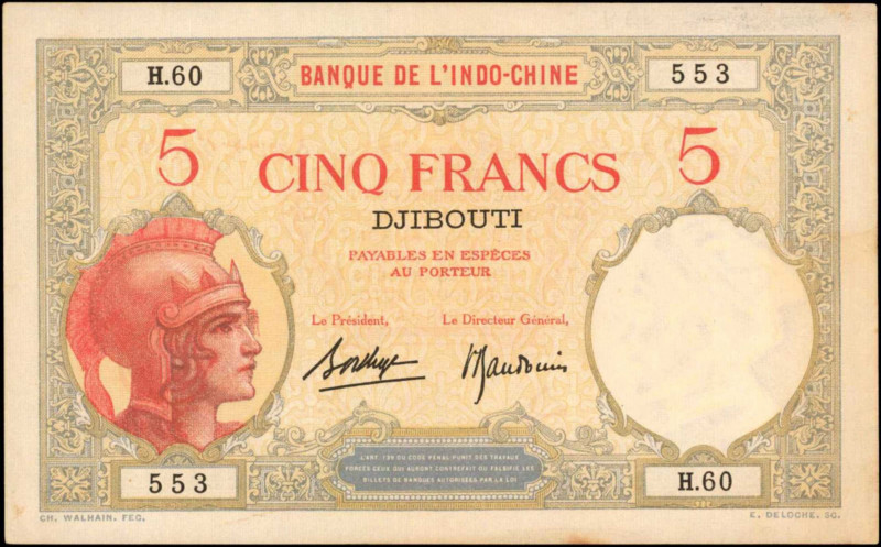 FRENCH INDO-CHINA. Banque de L'Indo-Chine. 5 Francs, ND. P-66. Fine.

Estimate: ...