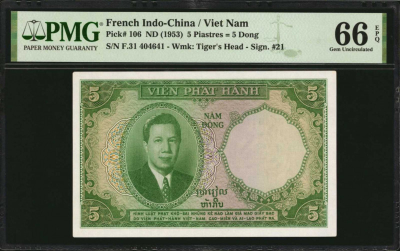 FRENCH INDO-CHINA. Institut D'Emission des etats du Cambodge, du Laos et du Viet...