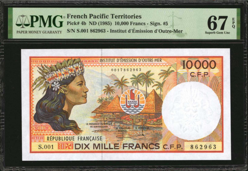 FRENCH PACIFIC TERRITORIES. Institut D'Emission D'Outre-Mer. 10,000 Francs, ND (...
