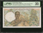 FRENCH WEST AFRICA. Banque de L'Afrique Occidentale. 1000 Francs, 1945-54. P-42. PMG Choice Very Fine 35.

Nice eye appeal.

Estimate: $200.00-$300.00