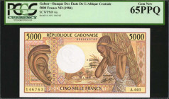 GABON. Banque des États de L'Afrique Centrale. 5000 Francs, ND (1984). P-6a. PCGS Currency Gem New 65 PPQ.

Estimate: $70.00-$100.00