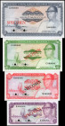 GAMBIA. Lot of (4). Central Bank of Gambia. 1, 5, 10 & 25 Dalasis, ND (18971-87. P-4s to 7s. Specimens. About Uncirculated to Uncirculated.

A quartet...