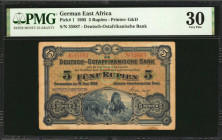 GERMAN EAST AFRICA. De utsch-Ostafrikanische Bank. 5 Rupien, 1905. P-1. PMG Very Fine 30.

Printed by G&D. An attractive circulated example of this po...