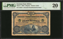 GERMAN EAST AFRICA. De utsch-Ostafrikanische Bank. 5 Rupien, 1905. P-1. PMG Very Fine 20.

Estimate: $200.00-$300.00