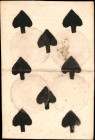 GERMANY. 8 of Spades Playing Card with Two Coin Impressions, 1752-53. Very Fine.

The impressions of two coins, a 1752 and a 1753 Gold Frederick D'or,...