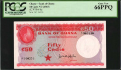 GHANA. Bank of Ghana. 50 Cedis, ND (1965). P-8a. PCGS Currency Gem New 66 PPQ.

Estimate: $100.00-$150.00