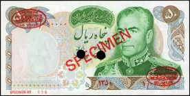 IRAN. Bank Markazi Iran. 50 Rials, 1979. P-97s. Specimen. Uncirculated.

Estimate: $200.00-$300.00