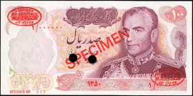 IRAN. Bank Markazi Iran. 100 Rials, 1979. P-98s. Specimen. Uncirculated.

Estimate: $150.00-$250.00