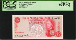 ISLE OF MAN. Lot of (2). Isle of Man Government. 10 Shillings, ND (1961). P-24a & 24b. PCGS Currency Choice New 63 PPQ & Gem New 65 PPQ.

Included in ...