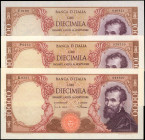 ITALY. Lot of (3). Banca D'Italia. 10,000 Lire, ND. P-97c, 97d & 97e. About Uncirculated.

A trio of Michaelangelo notes from the bank of Italy.

Esti...