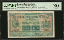 JAMAICA. Barclays Bank. 10 Pounds, 1940. P-S148c. PMG Very Fine 20.

Kingston. (Dominion, Colonial and Overseas). PMG has graded just two examples of ...