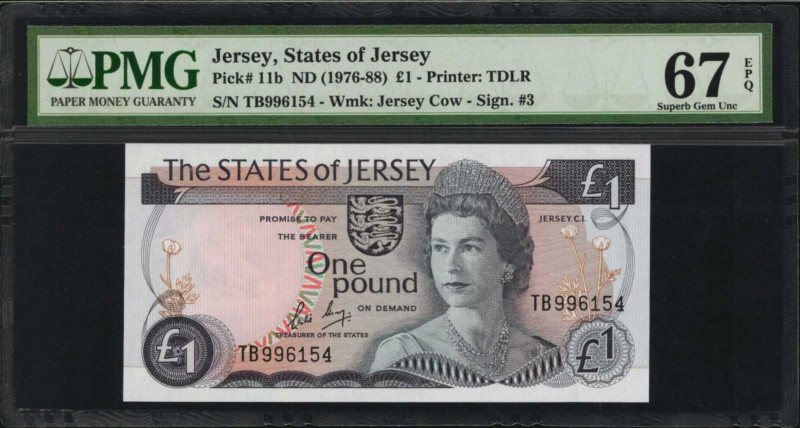 JERSEY. Lot of (2). States of Jersey. 10 Shillings & 1 Pound, ND (1963-88). P-71...