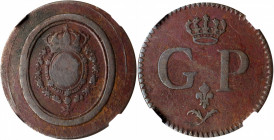 GUADELOUPE. Cercle Du Commerce Copper Token, ND (1825). NGC FINE-15.

R-GPE-30. Diameter: 26 mm. Obverse: French coat of arms with oval around; Revers...