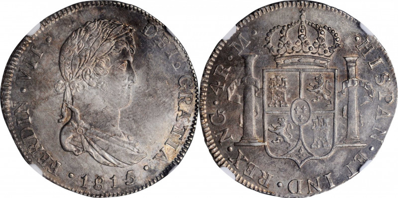 GUATEMALA. 4 Reales, 1815/4-NG M. Nueva Guatemala Mint. Ferdinand VII. NGC AU-58...