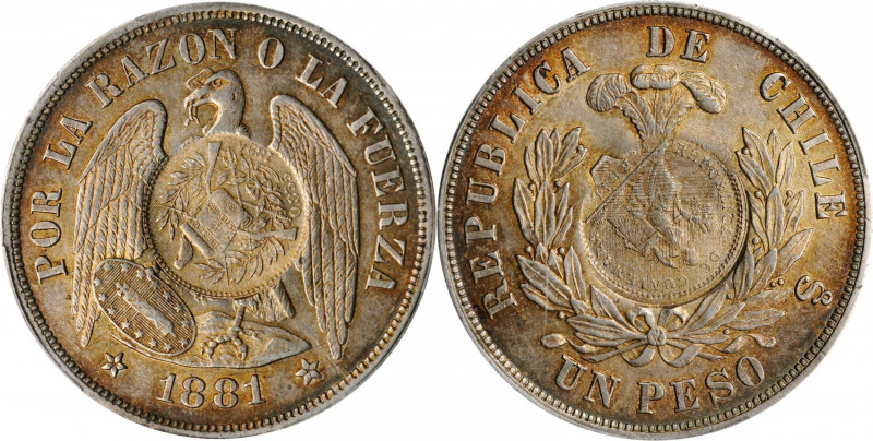 GUATEMALA. Peso, 1894. Guatemala Mint. PCGS AU-58 Gold Shield.

KM-216. A Guatem...