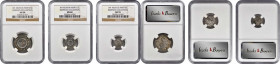 HAITI. Trio of Silver Minors (3 Pieces), 1813 & 1814. All NGC Certified.

1) 25 Centimes. AN 10 (1813). AU-58. KM-12.1.
2) 12 Centimes. AN XI (1814). ...