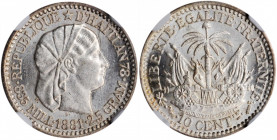 HAITI. 10 Centimes, 1881. NGC MS-62.

KM-44. A sharply struck coin with shimmering luster and a faint peripheral tone.

Estimate: $40.00-$80.00