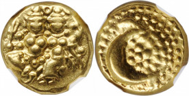 INDIA. Mysore. Gold Pagoda, ND (1761-82). Haider Ali. NGC AU-55.

Fr-1346; KM-15. Obverse: Siva and Parvati seated facing, trident held to left; Rever...