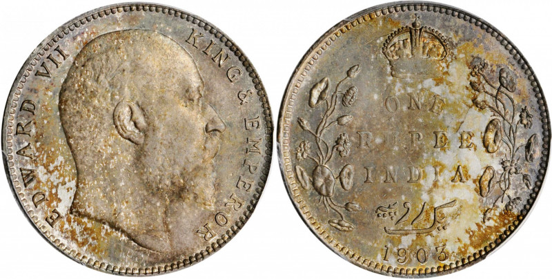INDIA. British India. Rupee, 1903-(C). Calcutta Mint. PCGS MS-62 Gold Shield.

K...
