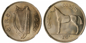 IRELAND. 1/2 Crown, 1955. NGC MS-66.

S-6638; KM-16a. A handsome, fully lustrous coin with even dark gray to almond toning throughout.

Estimate: $100...