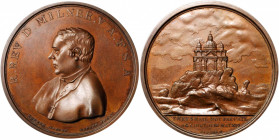 IRELAND. Bronze The Right Reverend D. Milner Medal, ND. UNCIRCULATED.

Diameter: 50.9 mm; Weight: 63.60 gms. By Clarke & Barber. Obverse: Bust of Reve...