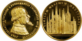 ITALY. Milan. Milan Gilt Medal, ND (1886). Grade: PROOF UNCIRCULATED.

Diameter: 44 mm. A Medal struck for the 500th Anniversary of the Milan Cathedra...