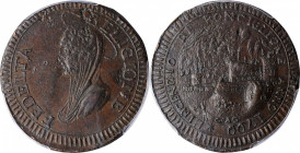 ITALY. Papal States. Ronciglione. 3 Baiocchi, 1799-CAG. PCGS AU-50 Gold Shield.

KM-6; Pag-2628; Gig-2. A crudely struck coin with a fair amount of de...