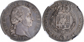 ITALY. Sardinia. 5 Lire, 1820-L. Turin Mint. Vittorio Emanuele I. NGC EF-40.

KM-113. A boldly struck and wholesome Crown, with dark gray toning and n...