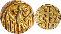 ITALY. Sicily. Messina. 2 Tari, ND (1258-1266)-TO. Manfred. PCGS EF-45 Gold Shield.

Fr-Not listed; MIR-130. Weight: 2.64 gms. Eagle obverse, cross re...