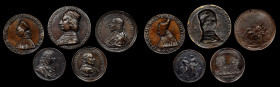 ITALY. Bronze Medal Quintet (5 Pieces), 1457- ca.1783. Grade Range: EXTREMELY FINE to UNCIRCULATED.

The lot comprises the following:
1) Venice. Pasqu...