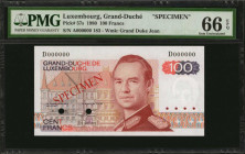 LUXEMBOURG. Grand-Duche De Luxembourg. 100 Francs, 1980. P-57s. Specimen. PMG Gem Uncirculated 66 EPQ.

Estimate: $100.00-$150.00