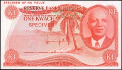 MALAWI. Reserve Bank of Malawi. 1 Kwacha, 1964. P-10cts. Color Trial Specimen. Uncirculated.

Estimate: $75.00-$150.00
