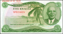 MALAWI. Reserve Bank of Malawi. 5 Kwacha, 1964. P-11cts. Color Trial Specimen. Uncirculated.

Estimate: $125.00-$250.00