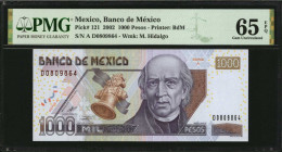 MEXICO. Banco de Mexico. 1000 Pesos, 2002. P-121. PMG Gem Uncirculated 65 EPQ.

Estimate: $100.00-$200.00