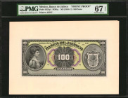 MEXICO. Banco de Jalisco. 100 Pesos, ND (1910-11). P-S325p1. Front Proof. PMG Superb Gem Uncirculated 67 EPQ.

Printed by ABNC. Portrait of female at ...