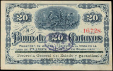 MEXICO. Tesoreria General. 20 Centavos, 1881. P-S776. About Uncirculated.

A scarce change note, found here in About Uncirculated condition.

Estimate...