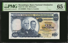 MOZAMBIQUE. Banco Nacional Ultramarino. 100 Escudos, 1972. P-113. PMG Gem Uncirculated 65 EPQ.

Estimate: $75.00-$125.00