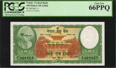 NEPAL. Central Bank of Nepal. 100 Mohru, ND (1960). P-11. PCGS Currency Gem New 66 PPQ.

Estimate: $150.00-$200.00