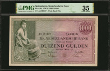 NETHERLANDS. Nederlandsche Bank. 1000 Gulden, 1926-38. P-48. PMG Choice Very Fine 35.

Dated 1926. Watermark of Bank Title.

Estimate: $200.00-$400.00