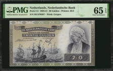 NETHERLANDS. Nederlandsche Bank. 20 Gulden, 1939-41. P-54. PMG Gem Uncirculated 65 EPQ.

Estimate: $100.00-$200.00
