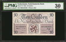 NETHERLANDS. Nederlandsche Bank. 10 Gulden, 1945. P-74. PMG Very Fine 30.

Estimate: $200.00-$300.00