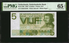NETHERLANDS. Nederlandsche Bank. 5 Gulden, 1966. P-90b. PMG Gem Uncirculated 65 EPQ.

Estimate: $100.00-$150.00