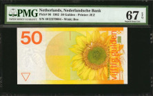 NETHERLANDS. Nederlandsche Bank. 50 Gulden, 1982. P-96. PMG Superb Gem Uncirculated 67 EPQ.

Estimate: $150.00-$200.00