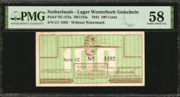NETHERLANDS. Lager Westerbork Gutschein. 100 Cents, 1944. NE-473a. PMG Choice About Uncirculated 58.

Without watermark.

Estimate: $200.00-$400.00