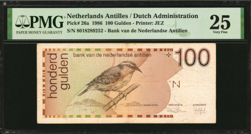 NETHERLANDS ANTILLES. Bank van de Nederlandse Antillen. 100 Gulden, 1986. P-26a....