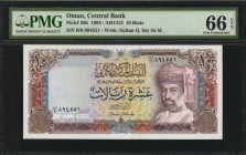 OMAN. Central Bank of Oman. 10 Rials, 1993. P-28b. PMG Gem Uncirculated 66 EPQ.

Watermark of Sultan Q. bin Sa'id.

Estimate: $100.00-$200.00