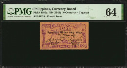 PHILIPPINES. Currency Board. 10 Centavos, ND (1942). P-S180a. PMG Choice Uncirculated 64.

Estimate: $25.00-$50.00