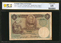 PORTUGAL. Banco de Portugal. 5 Escudos Ouro, 1923. P-114. PCGS Banknote Choice Fine 15.

PCGS Banknote comments "Minor Adhesive Residue."

Estimate: $...